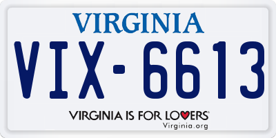 VA license plate VIX6613