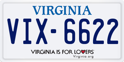VA license plate VIX6622