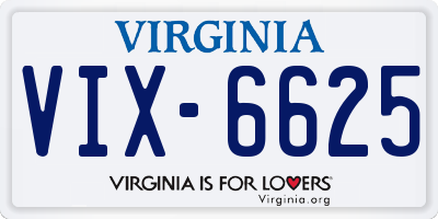 VA license plate VIX6625