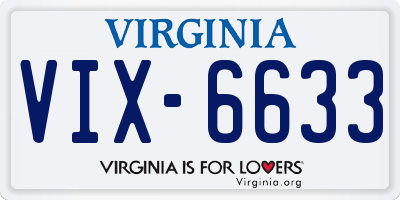 VA license plate VIX6633
