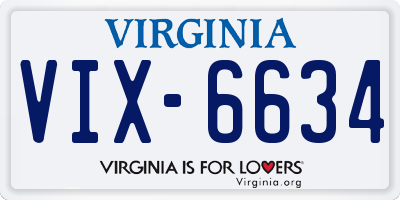 VA license plate VIX6634