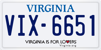 VA license plate VIX6651
