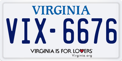VA license plate VIX6676