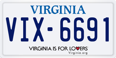 VA license plate VIX6691