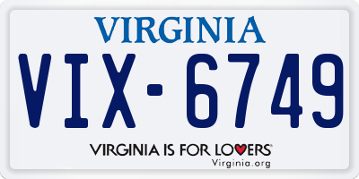 VA license plate VIX6749
