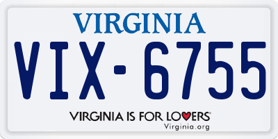 VA license plate VIX6755