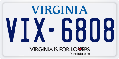 VA license plate VIX6808