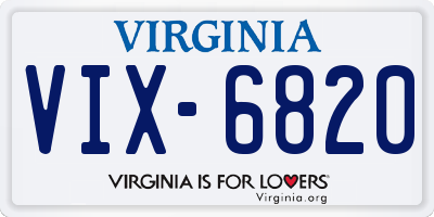 VA license plate VIX6820