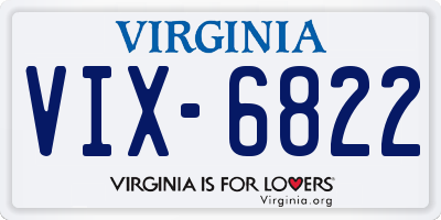 VA license plate VIX6822