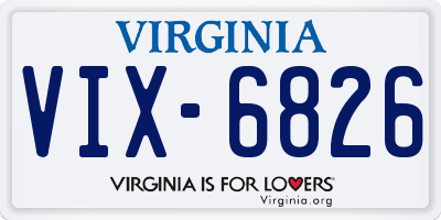 VA license plate VIX6826
