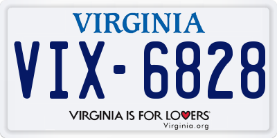 VA license plate VIX6828