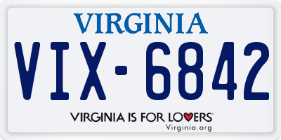 VA license plate VIX6842