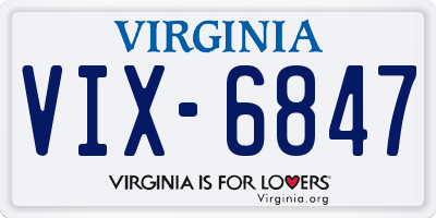 VA license plate VIX6847