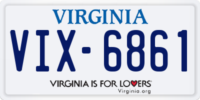 VA license plate VIX6861