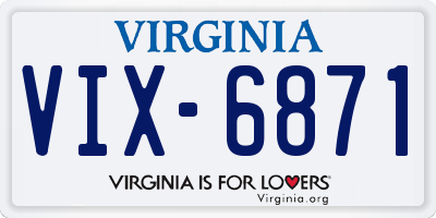 VA license plate VIX6871