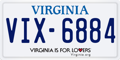 VA license plate VIX6884