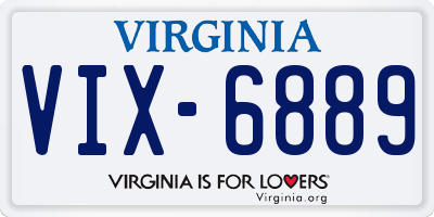 VA license plate VIX6889