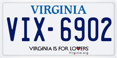VA license plate VIX6902