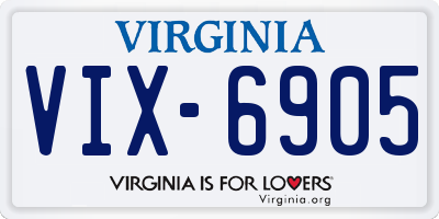 VA license plate VIX6905