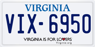 VA license plate VIX6950