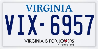 VA license plate VIX6957