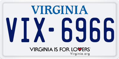 VA license plate VIX6966