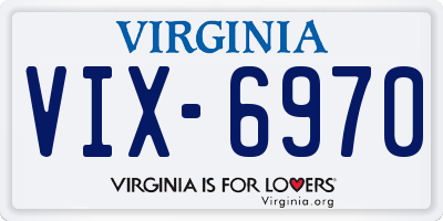 VA license plate VIX6970