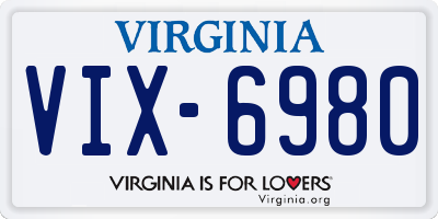 VA license plate VIX6980