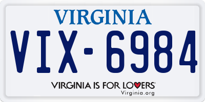 VA license plate VIX6984