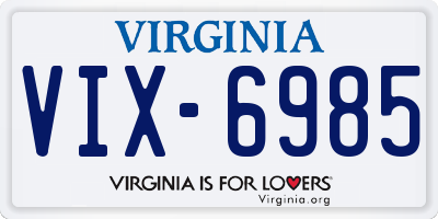 VA license plate VIX6985