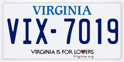 VA license plate VIX7019