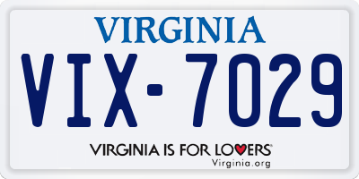 VA license plate VIX7029