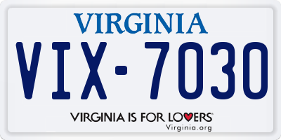 VA license plate VIX7030