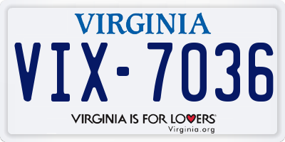 VA license plate VIX7036