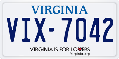VA license plate VIX7042