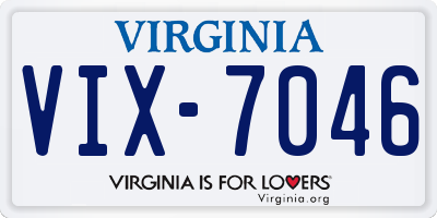 VA license plate VIX7046
