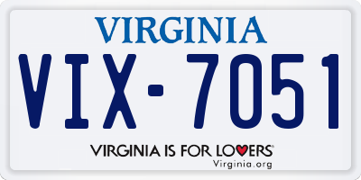 VA license plate VIX7051