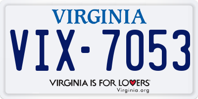 VA license plate VIX7053