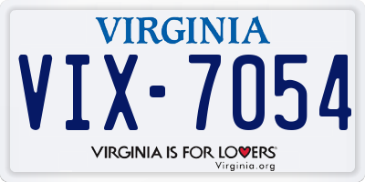 VA license plate VIX7054