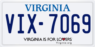 VA license plate VIX7069