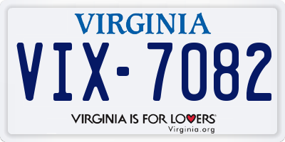 VA license plate VIX7082