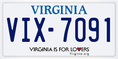 VA license plate VIX7091