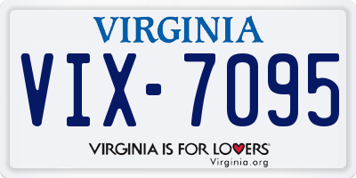 VA license plate VIX7095