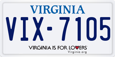 VA license plate VIX7105