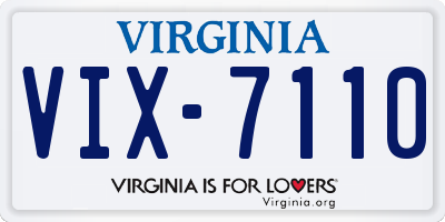 VA license plate VIX7110