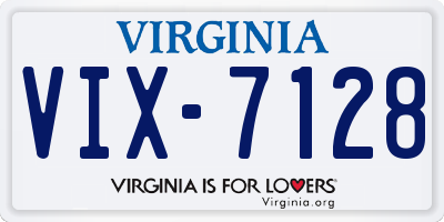 VA license plate VIX7128