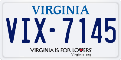 VA license plate VIX7145