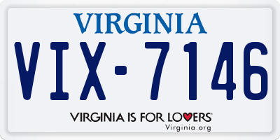 VA license plate VIX7146