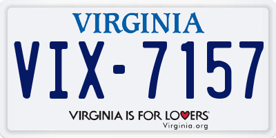 VA license plate VIX7157