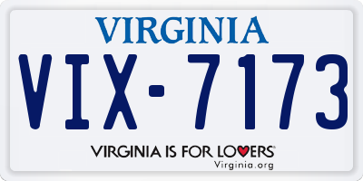 VA license plate VIX7173